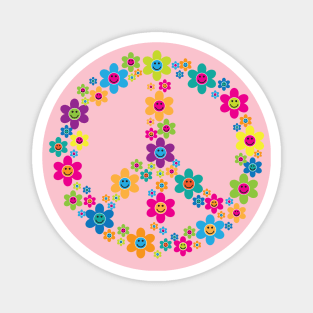 Peace Sign Flowers Magnet